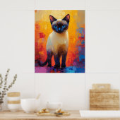 Siamese in Colorstorm - Expressiver impressionisti Poster (Küche)