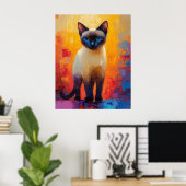Siamese in Colorstorm - Expressiver impressionisti Poster (Heimbüro)