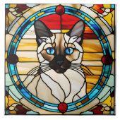 Siamese Kat gestanztes Glas Decorative Tile Fliese (Vorderseite)
