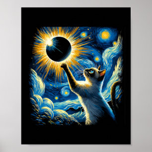 Siamese Katze 2024 Van Gogh Starry Night Siamese K Poster