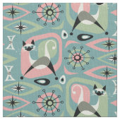 Siamese Katze Abstrakt - Blue ©studioxtin Stoff (Nahaufnahme)