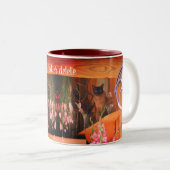 Siamese Katze auf dem Schelf Personalisiert Zweifarbige Tasse (VorderseiteRechts)