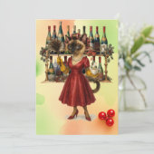 Siamese Katze Hausfrau Weihnachten Let's Party Einladung (Stehend Vorderseite)