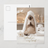 Siamese Katze im Spa Danke Postkarte (Vorne/Hinten)