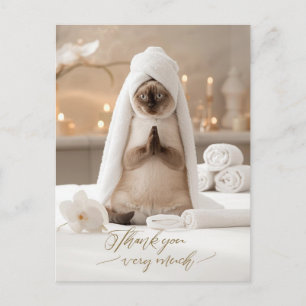 Siamese Katze im Spa Danke Postkarte