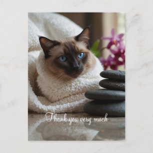 Siamese Katze im Spa Danke  Postkarte