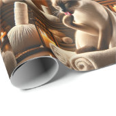 Siamese Katze im Wellness-Center Geschenkpapier (Rolleneckpunkt)