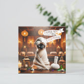 Siamese Katze im Wellness-Center PARTY Dankeskarte (Stehend Vorderseite)