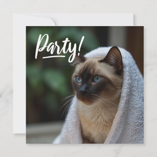 Siamese Katze im Wellness-Center Party Einladung (Vorderseite)