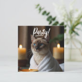 Siamese Katze im Wellness-Center Party Einladung (Stehend Vorderseite)