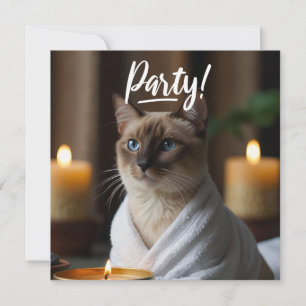 Siamese Katze im Wellness-Center Party Einladung