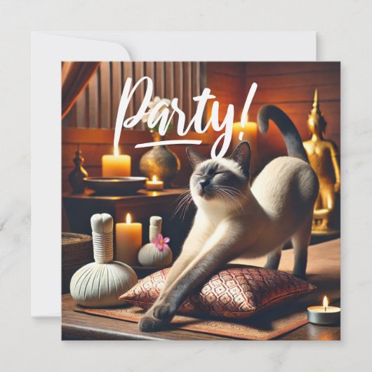 Siamese Katze im Wellness-Center Party Einladung (Vorderseite)