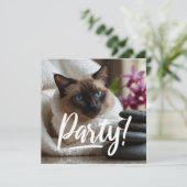 Siamese Katze im Wellness-Center Party Einladung (Stehend Vorderseite)