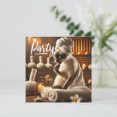 Siamese Katze im Wellness-Center Party Einladung (Stehend Vorderseite)