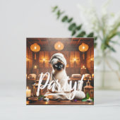 Siamese Katze im Wellness-Center Party Einladung (Stehend Vorderseite)