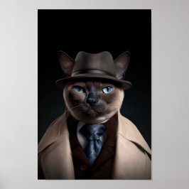 Siamese Katze in einem Anzug | Mein Mobster Chat | Poster