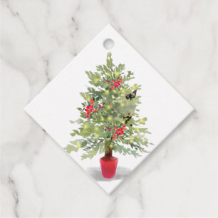 Siamese Katze in einem Weihnachtsbaum Geschenketik Geschenkanhänger