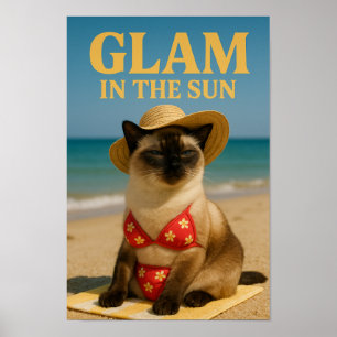 Siamese-Katze ist glamourös in der Sonne Poster