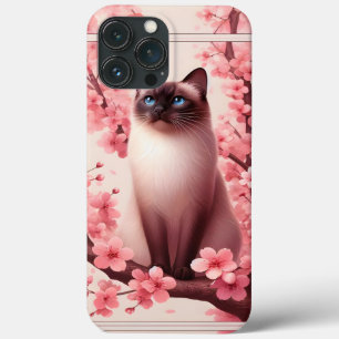 Siamese Katze Japanisch Cherry Blossom Blume Pink Case-Mate iPhone Hülle