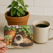 Siamese Katze Lügner von Blume Cat Lover