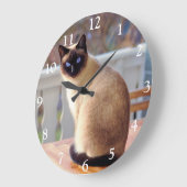 Siamese Katze mit blauen Augen große Uhr (Winkel)