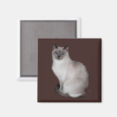 Siamese Katze mit blauen Augen Magnet (Vorderseite/Rückseite)