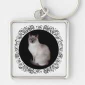 Siamese Katze mit blauen Augen Schlüsselanhänger (Vorne)