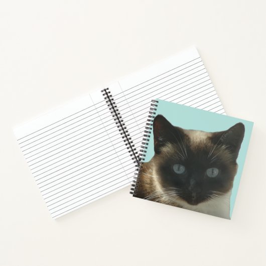 Siamese Katze mit Bright Blue Eyes Notebook Notizblock (Innenseite)
