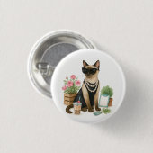 Siamese Katze mit Bubble Tea Button (Vorne & Hinten)