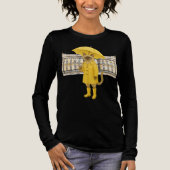 Siamese Katze mit gelbem Schirm Tri-Blend Shirt (Vorderseite)