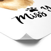 Siamese Katze mit Word Miss you Poster (Ecke)