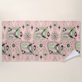 Siamese Katze Mitte Jahrhunderts Abstrakt ©studiox Strandtuch (Vorderseite)