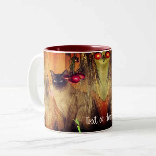 Siamese Katze Personalisiert Zweifarbige Tasse (Vorderseite Links)