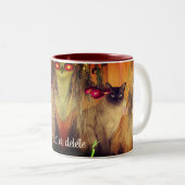 Siamese Katze Personalisiert Zweifarbige Tasse (VorderseiteRechts)
