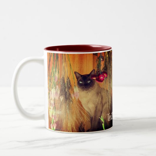 Siamese Katze Personalisiert Zweifarbige Tasse (Links)