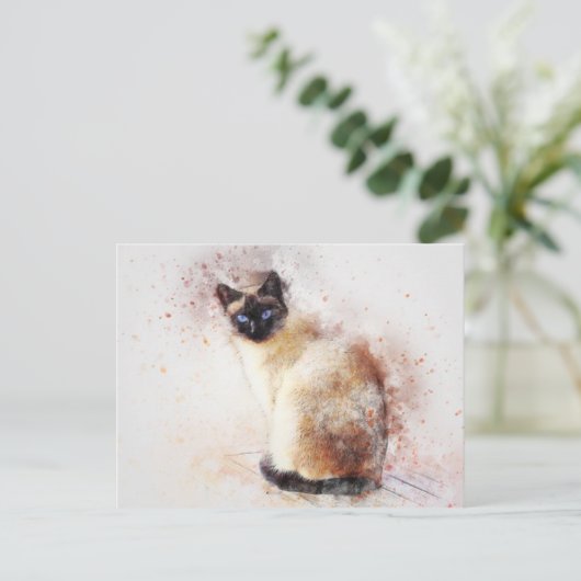 Siamese-Katze Postkarte (Stehend Vorderseite)