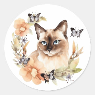Siamese-Katze Runder Aufkleber