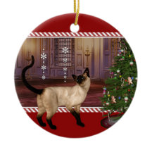 Siamese Katze - Runder Weihnachtsschmuck