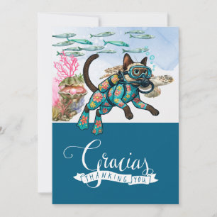 Siamese-Katze-Taucher Dankeskarte