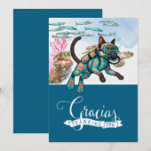 Siamese-Katze-Taucher Dankeskarte (Vorne/Hinten)