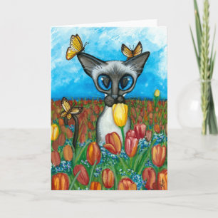 Siamese Katze von Bihrle Card Karte
