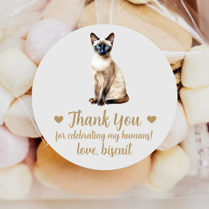 Siamese-Katzen-Hochzeitsgeschenk-Aufkleber Runder Aufkleber