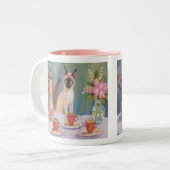 Siamese-Katzen-Kaffeetasse oder Teetasse (Vorderseite Links)