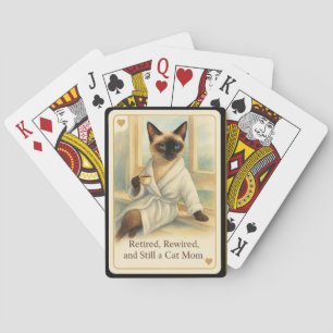 Siamese-Katzen-Mama-Renteneintritt Spielkarten