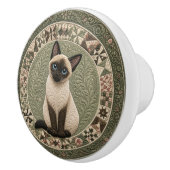 Siamese-Katzen-Quilt  Keramikknauf (Rechts)