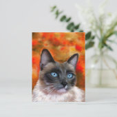 Siamese Katzenkunst Feuer und Eismalerei Postkarte (Stehend Vorderseite)