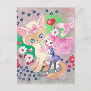 Siamese Katzenliebe Spaß Postkarte