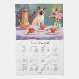 Siamese-Katzenliebhaber 2026 Tea Towel Kalender  Geschirrtuch