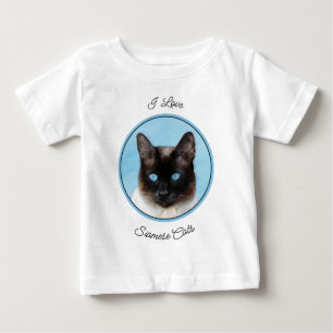 Siamese Katzenmalerei - Niedliche Original Katzenk Baby T-shirt