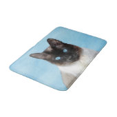 Siamese Katzenmalerei - Niedliche Original Katzenk Badematte (Schrägansicht)